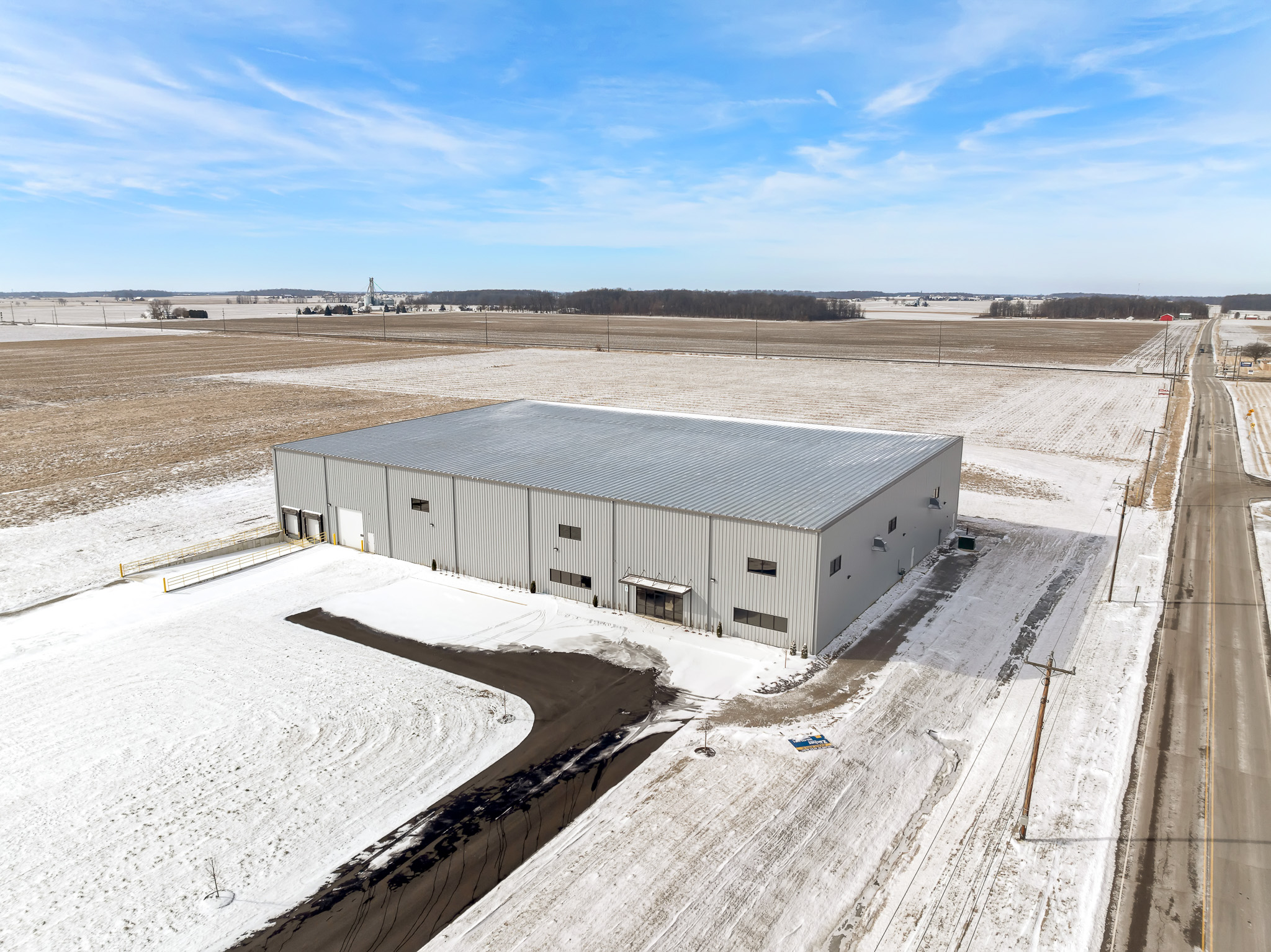 Drone footage of Ossian Spec II building (1)