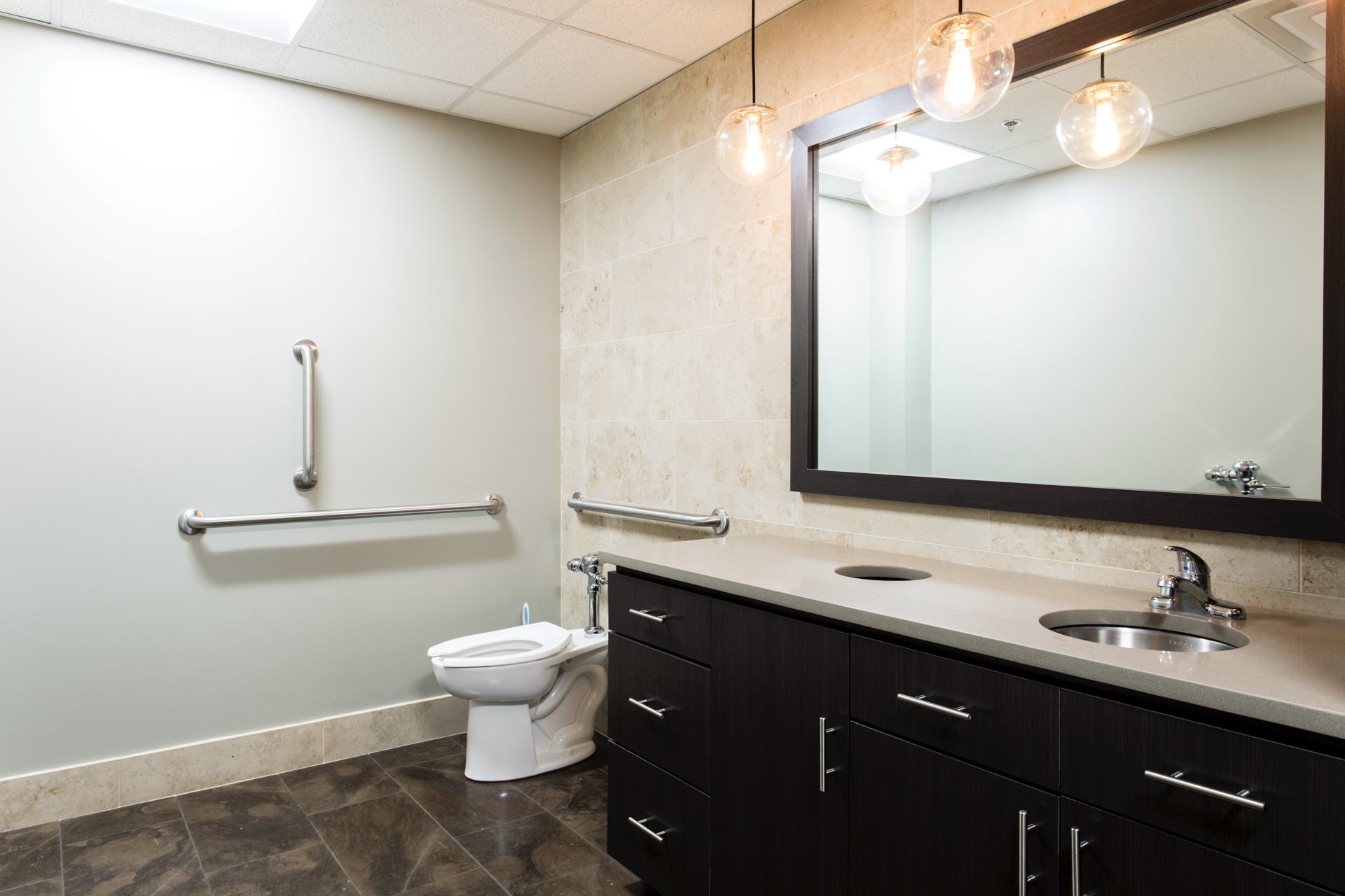 New construction inside AAM bathroom