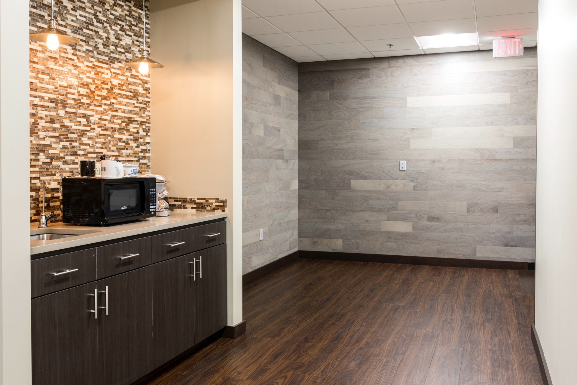 New construction inside AAM kitchen breakroom area