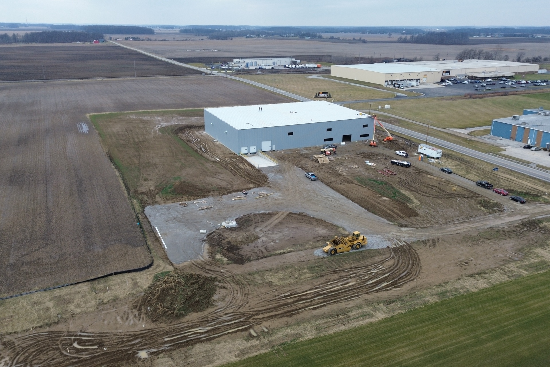 Drone footage of Ossian Spec II building (2)