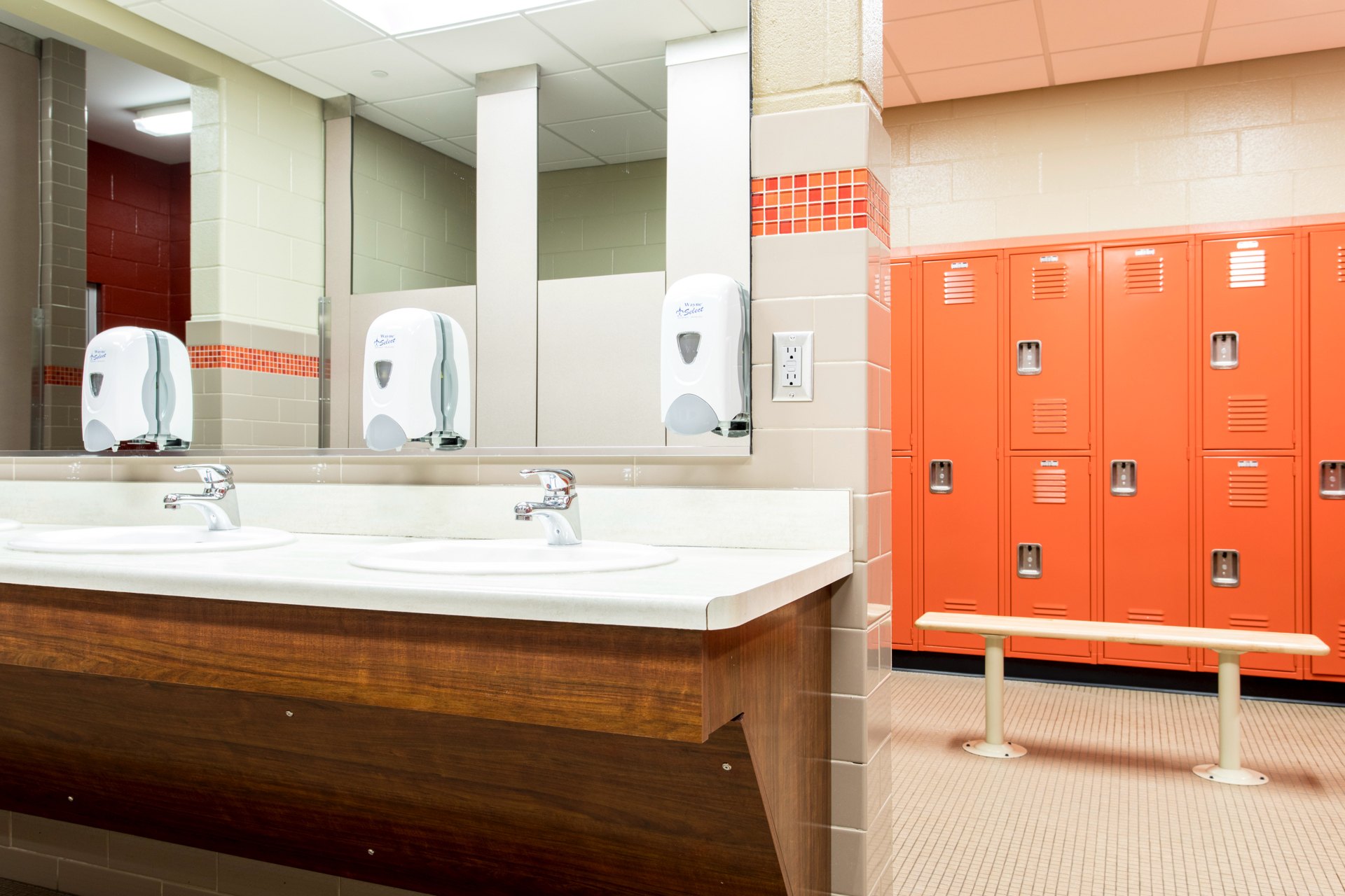 Sinks in Locker Room